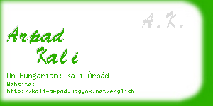 arpad kali business card